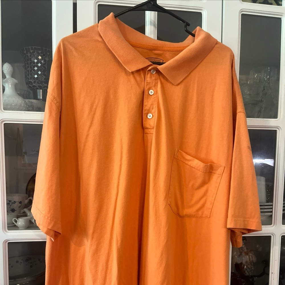 Foundry Polo Mens 4XLT 4XL Tall Orange Cotton Short Sleeve Shirt